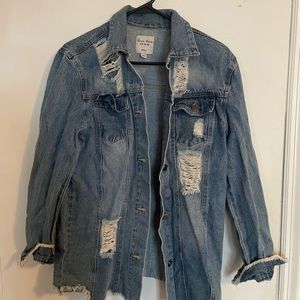 Love Tree Denim Oversized Denim Jacket Size Small